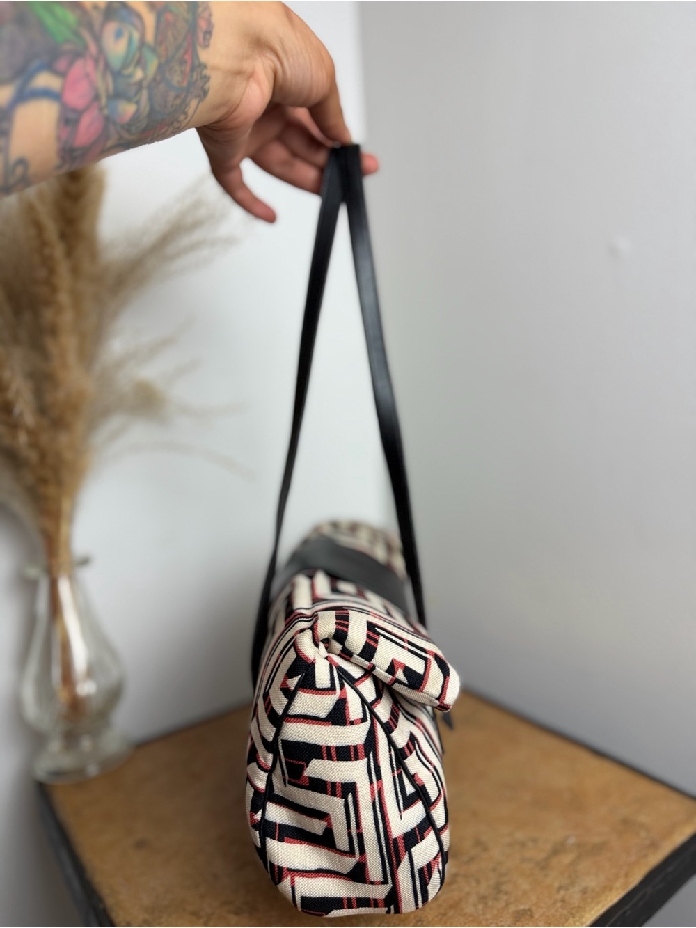 Vintage Gianni Versace Archive Geometric Jacquard Shoulder Bag - Picture 5 of 15